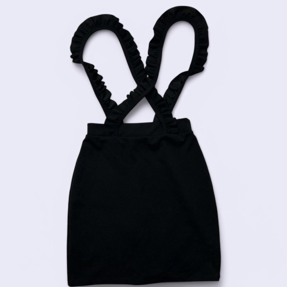 Black Ruffled Strap Dress
